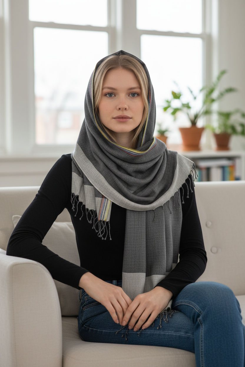 Charcoal Handloom Shawl
